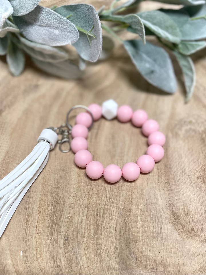 Solid Keychain Light Pink Wristlet for wholesale by Stacy Lea Co