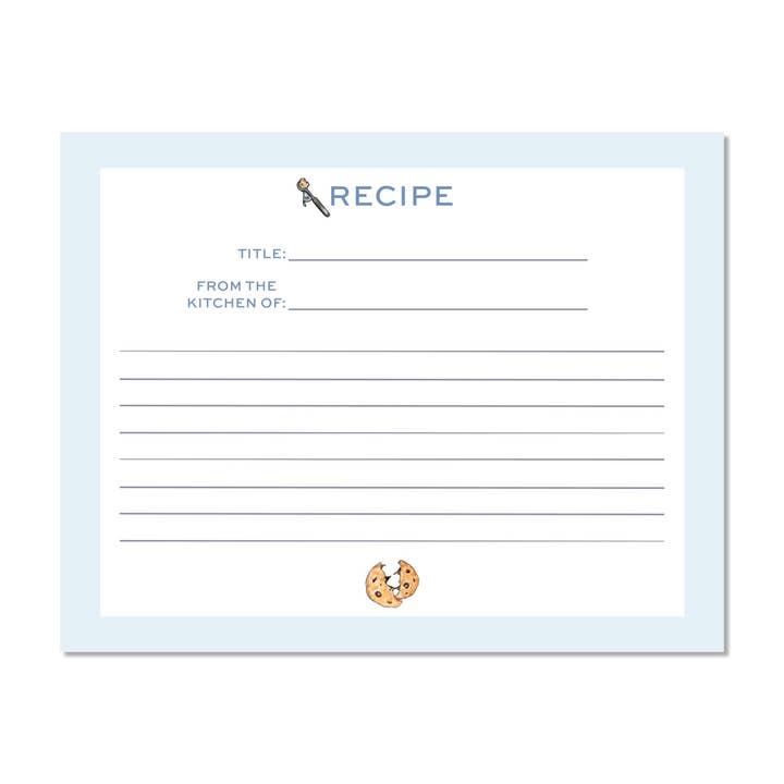 Ensemble de cartes de recettes dans une boîte de pépites de chocolat pour la vente par Ainsley & Elaine