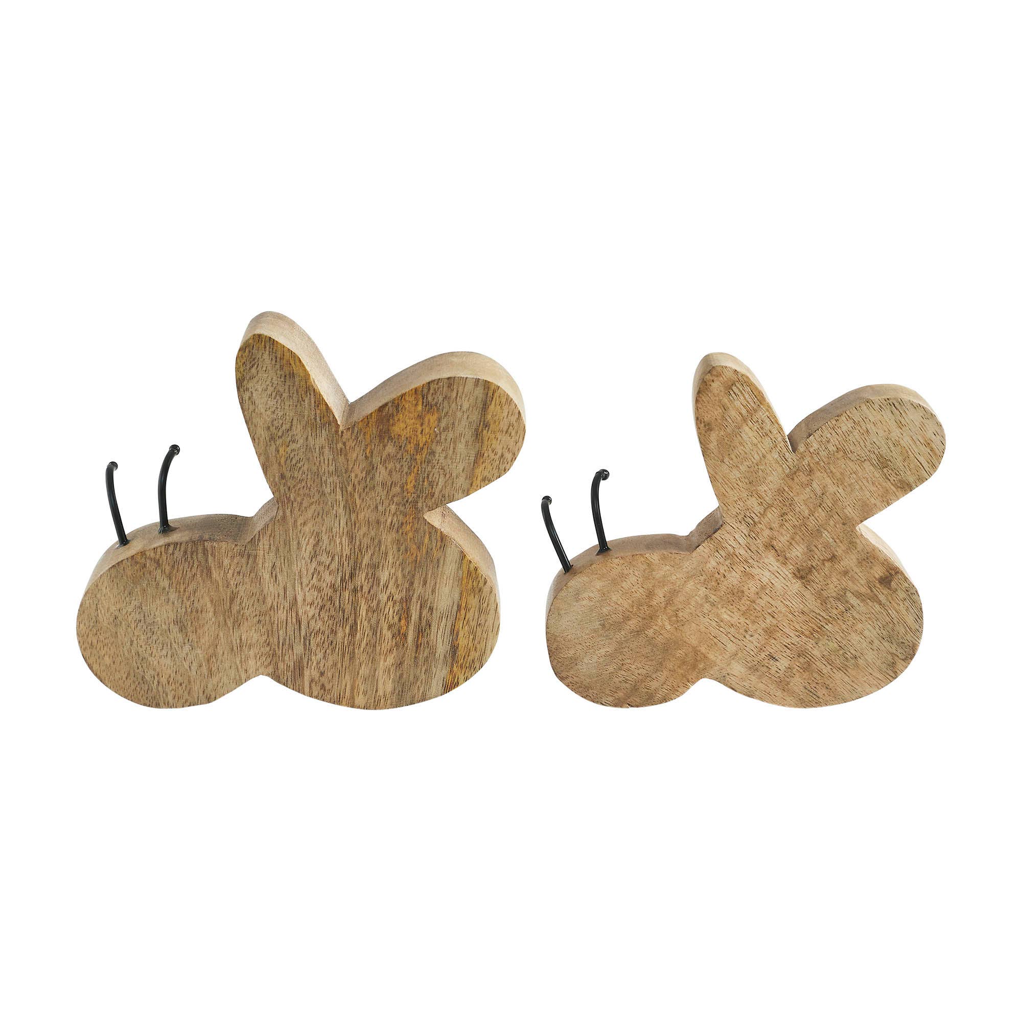 VHC Brands - Vente Décorations de table - Lot de 2 tailles d'abeilles en bois peint Buzzy Bees2