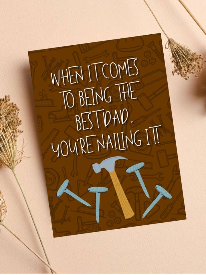 Funny DIY Tools Building Pun Father's Day Dad Birthday Card for wholesale by Printicole