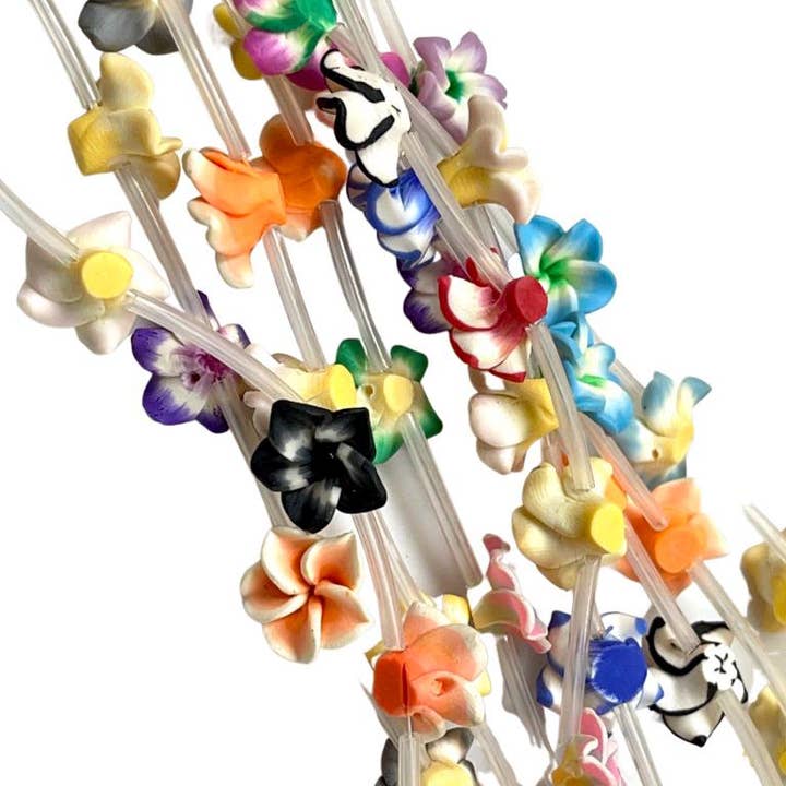 Tira de cuentas de arcilla polimérica de flor de plumeria colorida de 15" de largo. y otras tendencias de Resultados para cuentas arcilla al por mayor. Devoluciones gratuitas y condiciones de pago a 60 días en Faire en Faire.