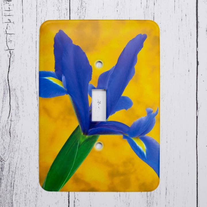 Iris Light Switch Plate for wholesale by Wyldeflower Studio