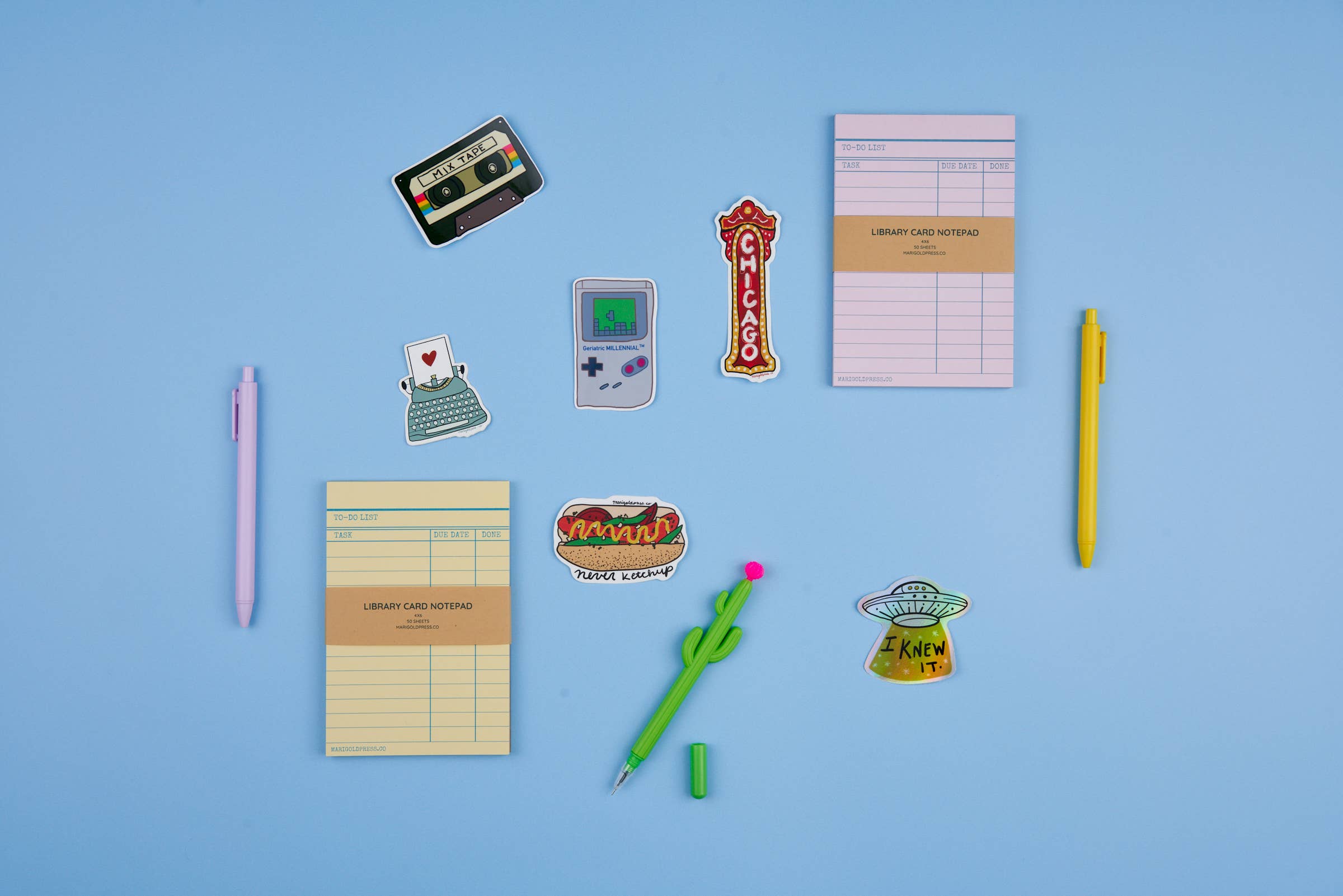 Marigold Press - Wholesale Notepad - Library Card Notepad - Pink5