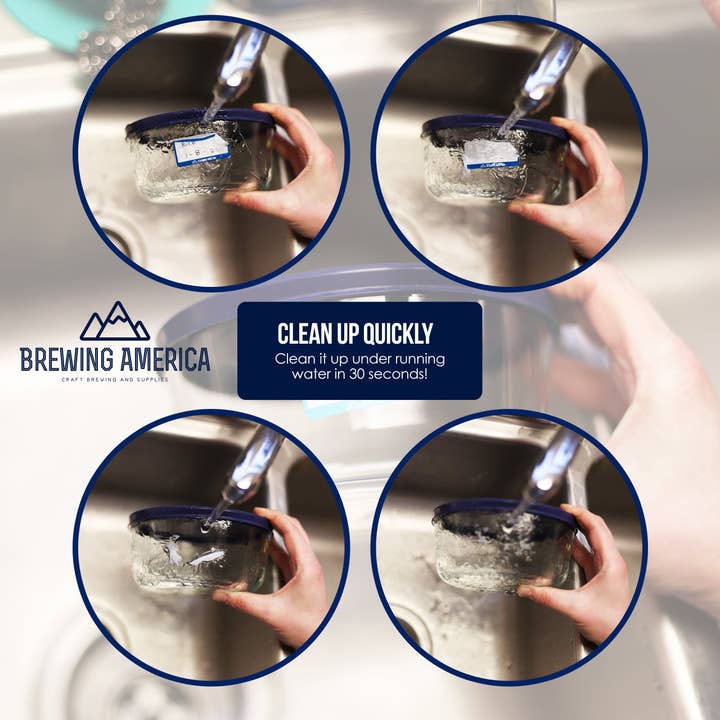 Brewing America - Wholesale Food/Beverage Label - Dissolvable Food Labels for Food Containers Glass, Plastic or Metal No Scrubbing, No Residue - Old Glory Blue