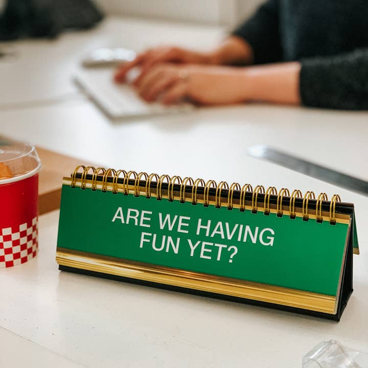 Fred & Friends - Wholesale Desk/Tabletop Sign - Daily Desk Plaque - Desktop Flip Book - 50 Fun Phrases6