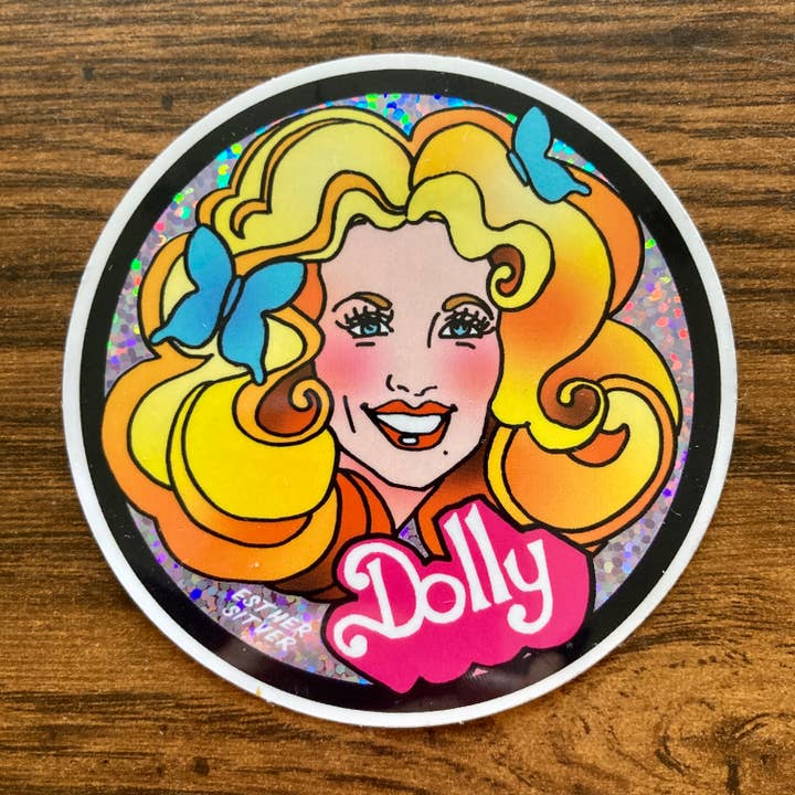 Esther Sketch - Wholesale Sticker - Backwoods Barbie Dolly Glitter Sticker 3"x3"