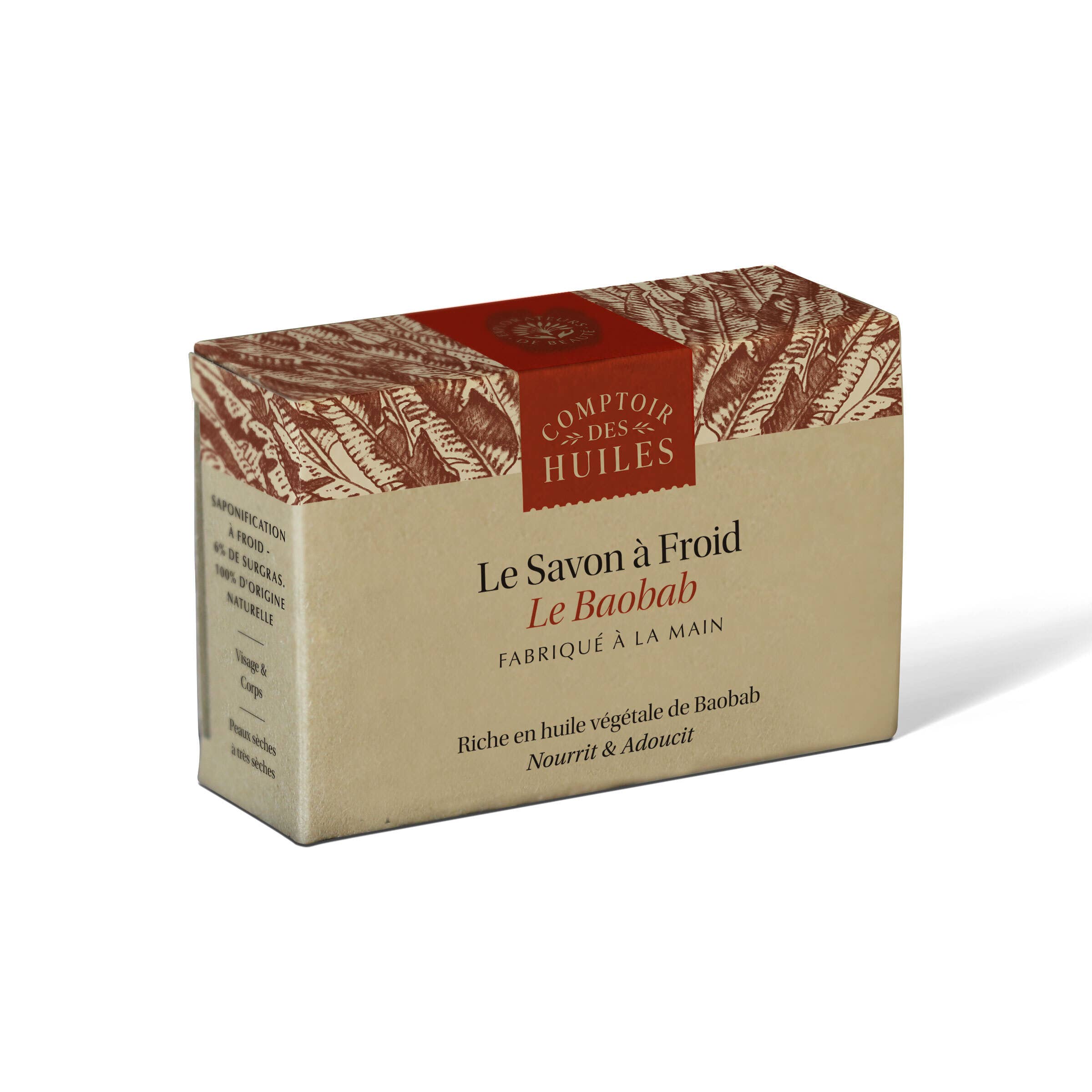 COMPTOIR DES HUILES - Wholesale Bar Soap - Cold Processed Soap Organic - 100% Baobab Oil