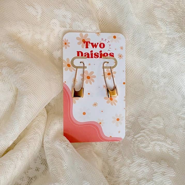 Two Daisies Retail - Wholesale Dangle Earrings - Paperclip Earrings, Gold/Rhodium Plated