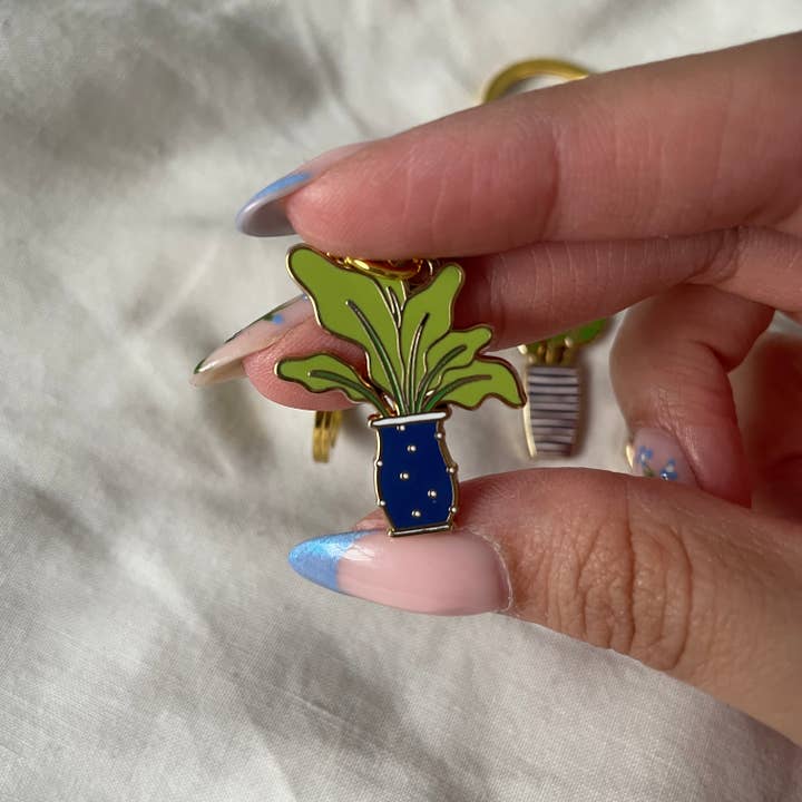 Roshni Desai & Things - Vendita all'ingrosso Portachiavi - Donna - Portachiavi a forma di pianta in vaso, cactus, ciondolo smaltato