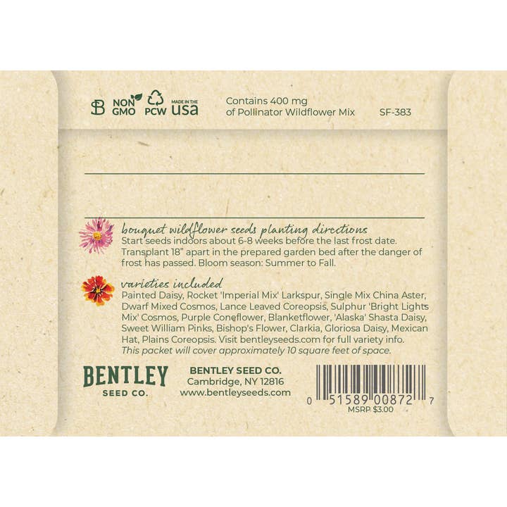 Bentley Seed Co. - Wholesale Thinking of You Card - Thinking of You Bouquet - Wildflower Mix Seed Packets
