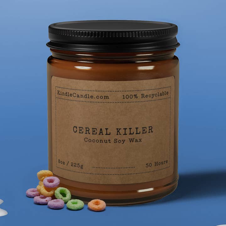 Cereal Killer 8oz stearinlys for engroshandel hos Kindle Candle