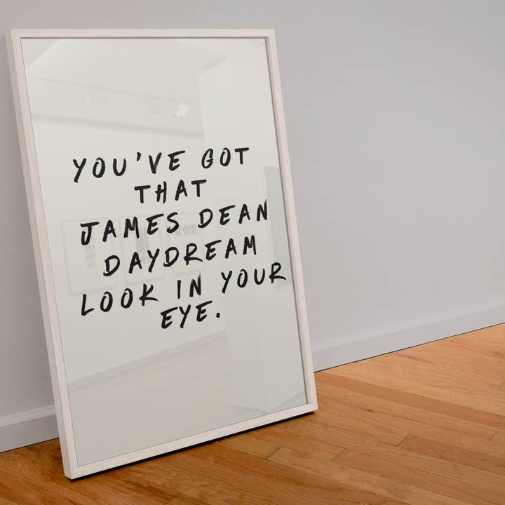 Blue Iris Designs Co – Engroshandel Kunsttryk – James Dean Daydream Taylor Swift Udskriv sangtekster