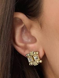 Inayat 2-Punkt-Ohrringe für den Großhandel von House of Tuhina, US