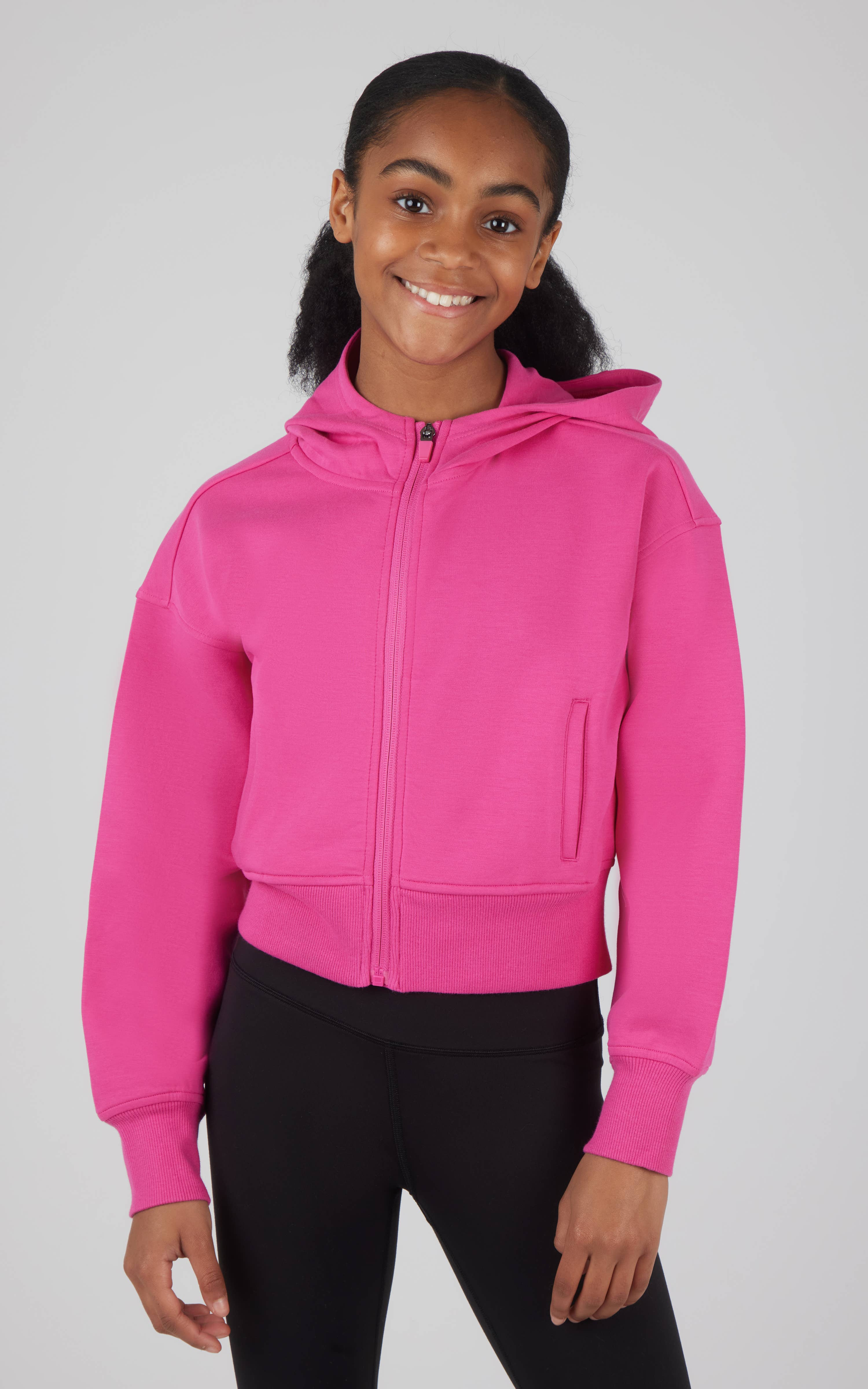 90 Degree by Reflex & Yogalicious - Wholesale Jacket - Kids - Girls Scuba Full Zip Everyday Hoodie Jacket8