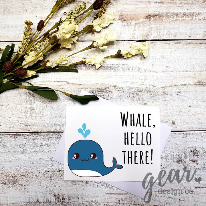 Baleine, Bonjour Carte pour la vente par Gearhart Design Co.