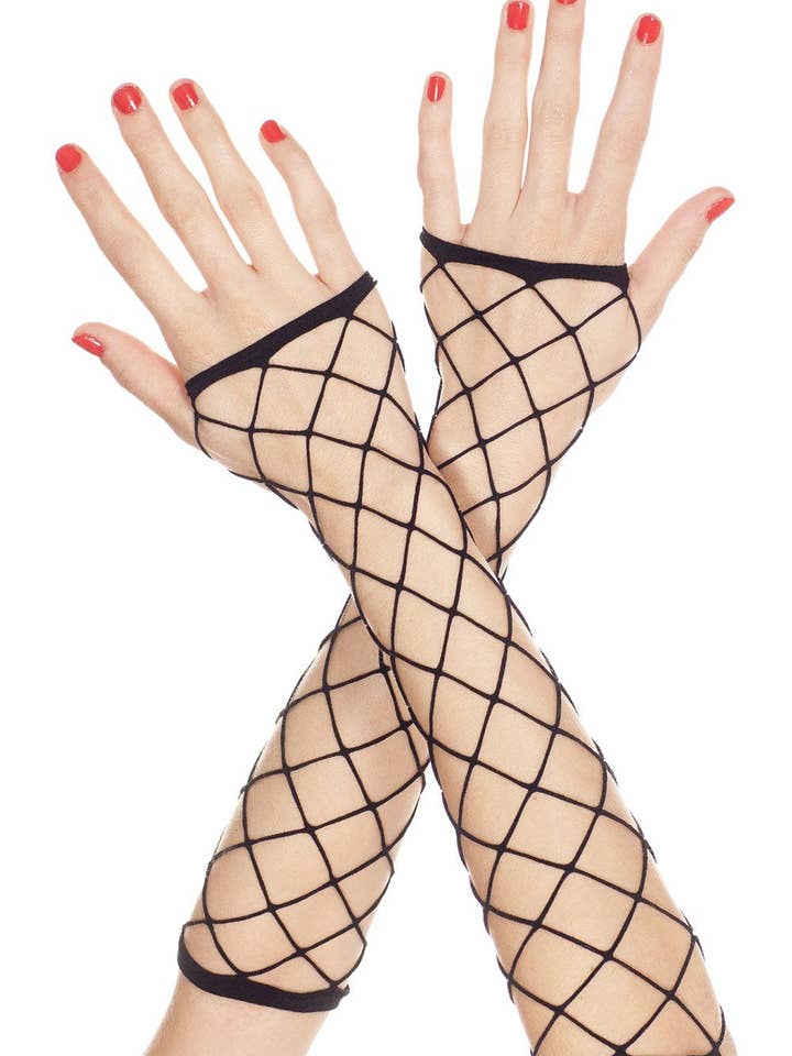 Music Legs Big Diamond Net Fingerloser Armwärmer ML410 für den Großhandel von Lingerie Mart