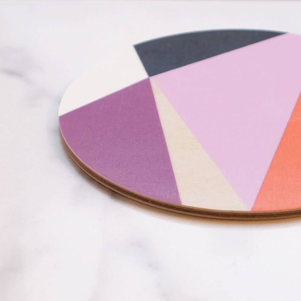 Hippstory - Wholesale Coasters - Geo Purple Coaster -  Letter E2