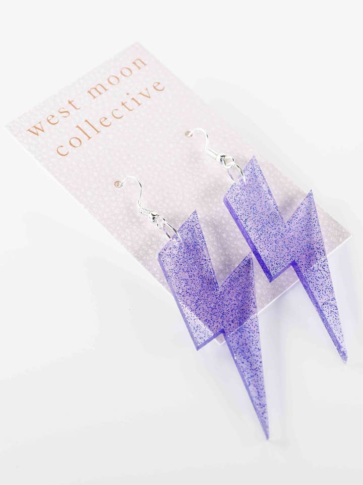 Bolt in Purple Glitter for wholesale by West Moon Collective