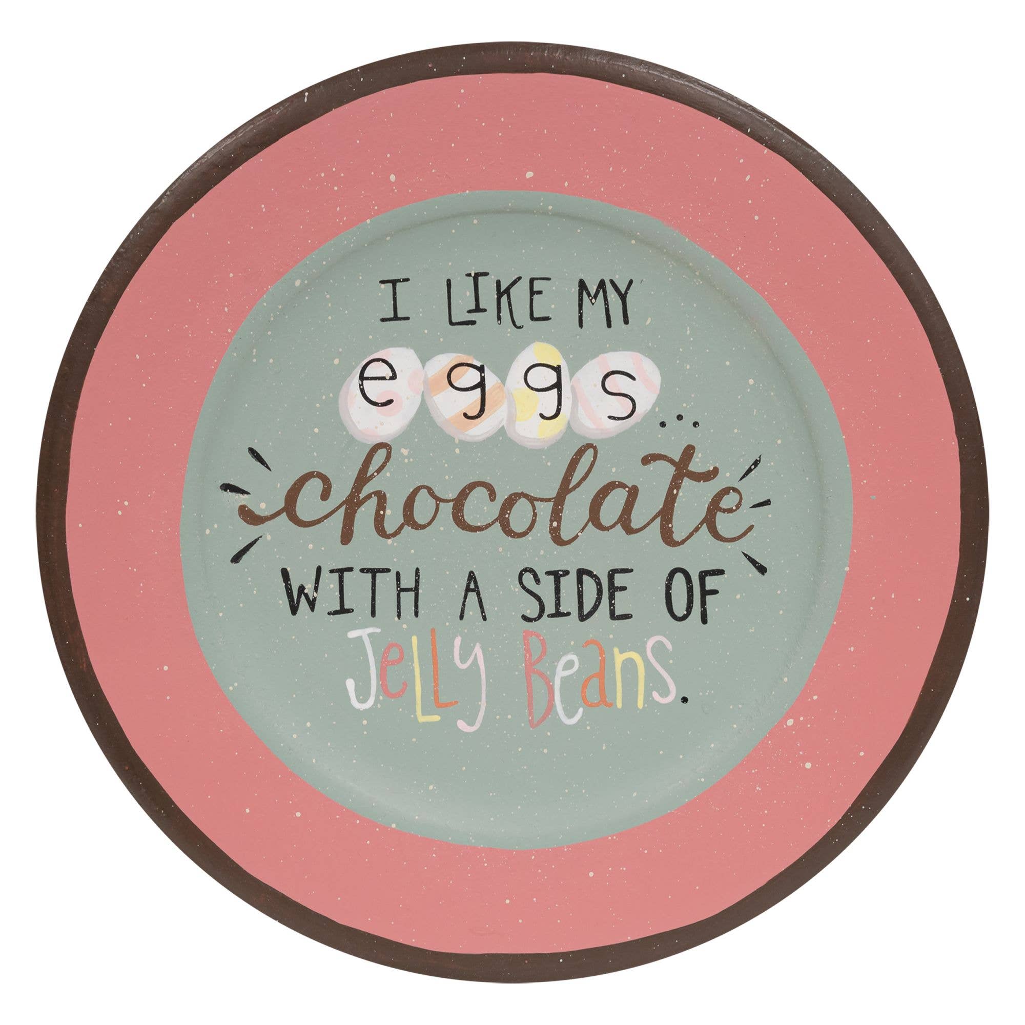 The Hearthside Collection - Vente Assiettes/plats/bols de décoration - Assiette de chocolat J'aime mes œufs0