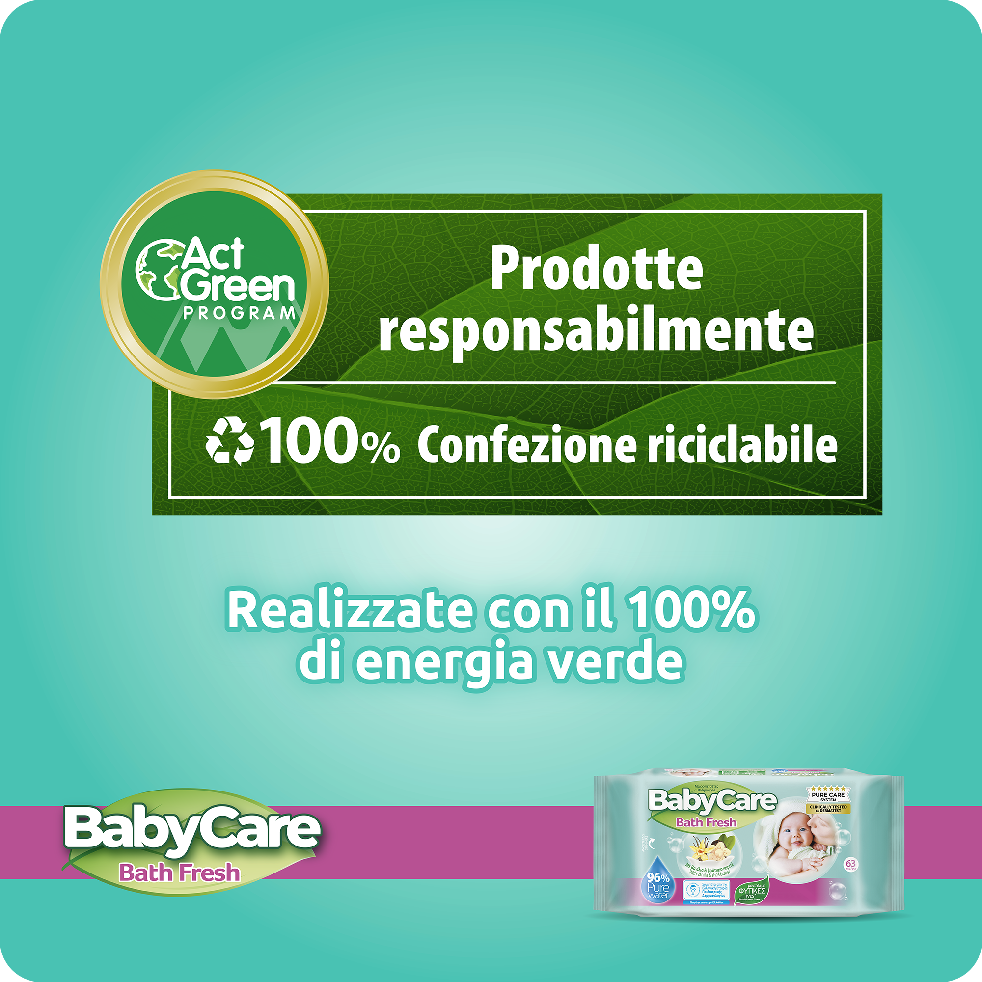 Babylino – Toalhitas para rosto e corpo – Bebé por atacado – Lenços Babycare Aqua Pure com Manteiga de Karité, 54 unidades2