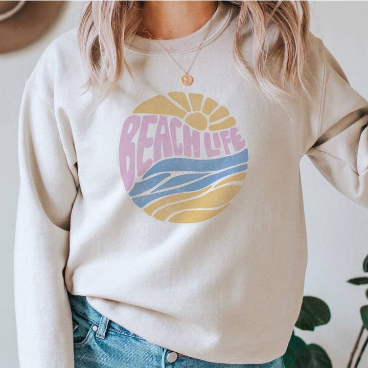 HEATHER DUST BEACH LIFEÂ Sweatshirt for wholesale on Faire1