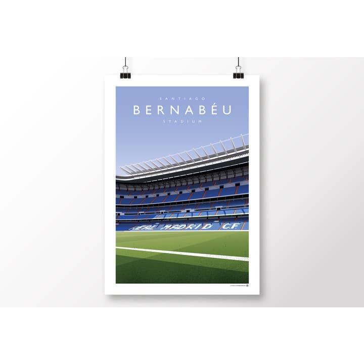 Pôster do Estádio Santiago Bernabéu do Real Madrid por atacado de Matthew J I Wood Design & Illustration