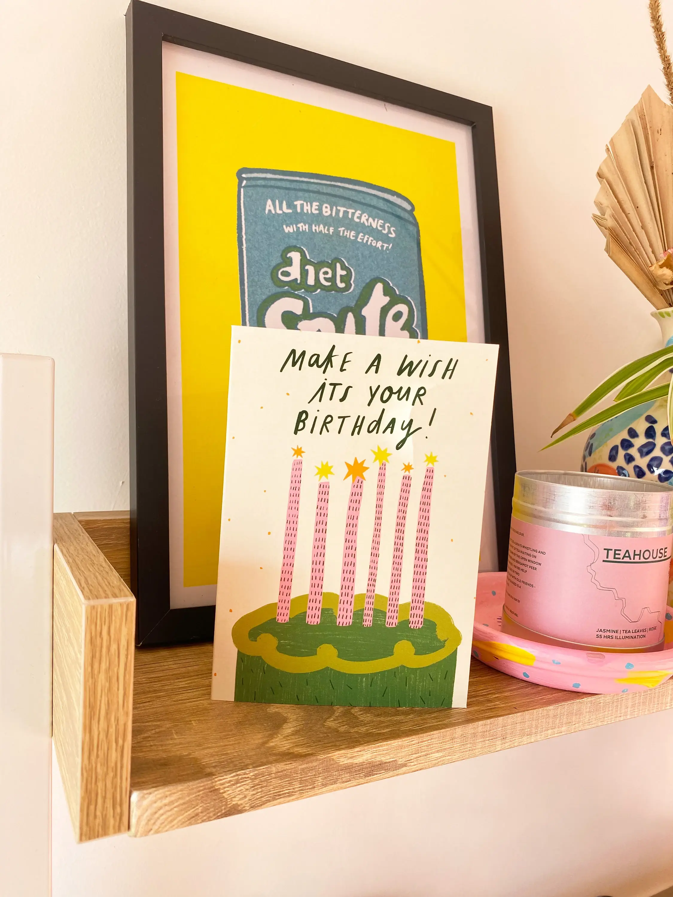 Kerrie Illustrates - Wholesale Birthday Card - Make a Wish Green Cake Birthday Greeting Cards | Bday Sister2