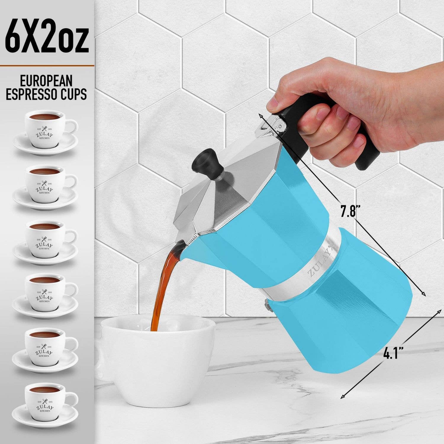 Zulay Kitchen – Großhandel Espressokocher – Moka Pot Espresso - Kubanische Kaffeemaschine8