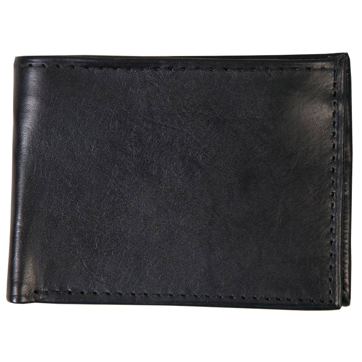 BLK Hot Leathers WLD1003 Black Leather Bi-Fold Wallet with Picture Flap for wholesale on Faire0