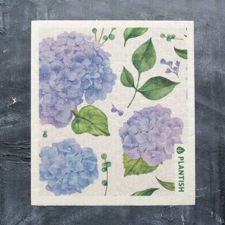 Plantish - Wholesale Dishcloth - Hydrangea - Swedish Sponge Cloth0