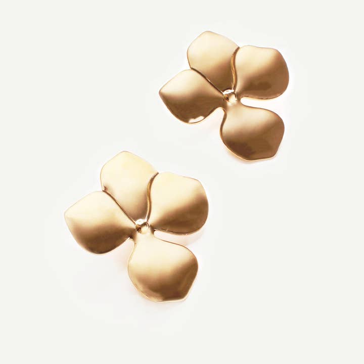 Caprice Paris – wholesale Dangle earrings – Amalia gold flower earrings | Handmade in France4