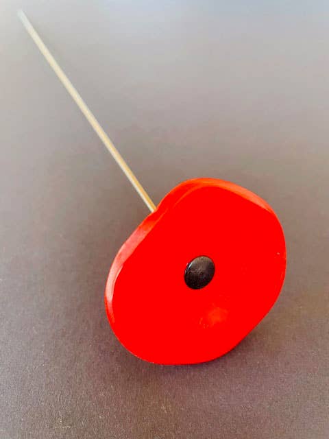 CARNEOL GLASS - Wholesale Garden/Lawn Stake - Small Glass Flower For Outside In Red34