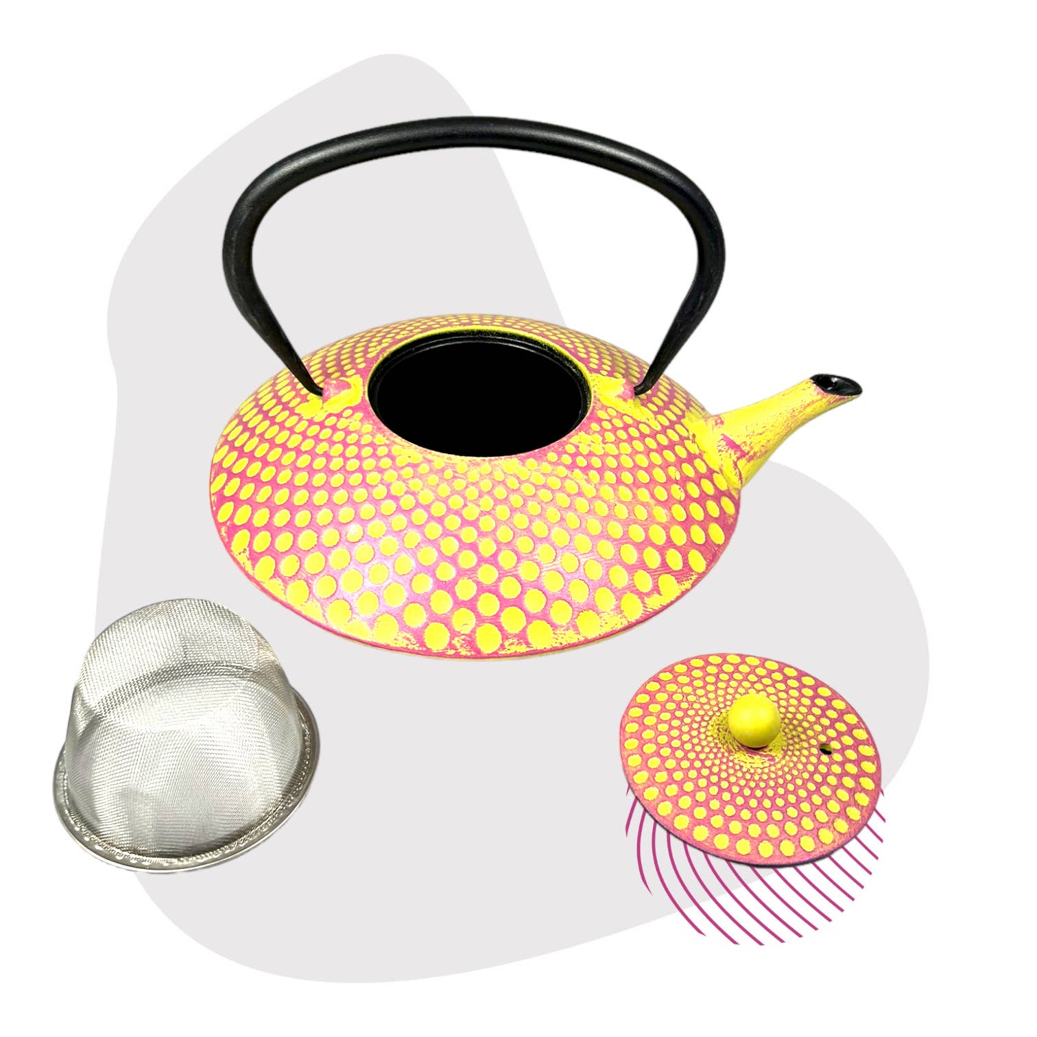 Ja-Unendlich - Wholesale Tea Pot - Yufo 1.0l teapot, colorful colors, enamelled strainer2