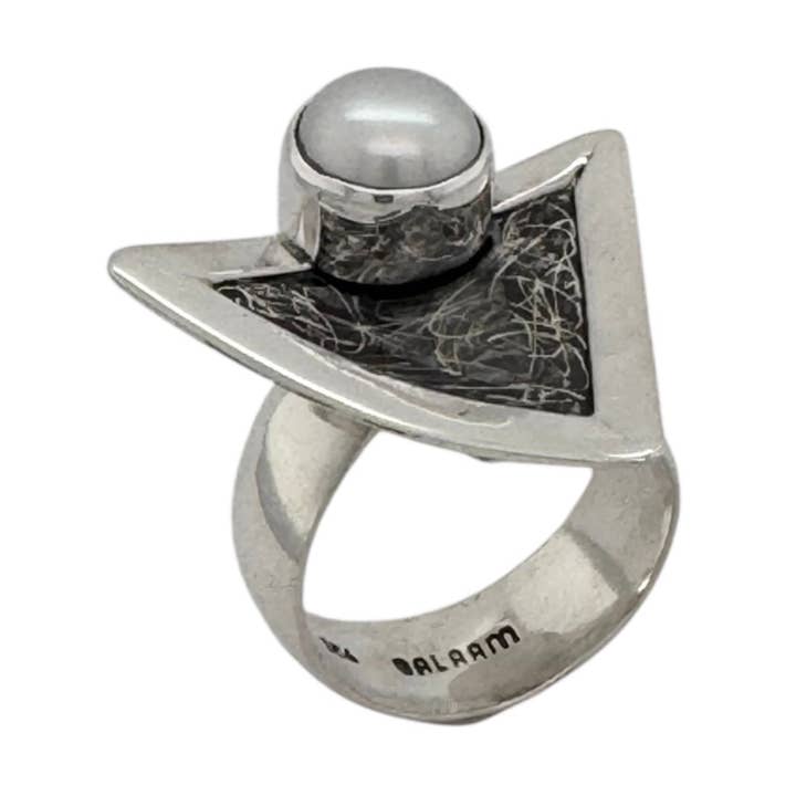 STERLING SILVER IVORY ANGLE CUT RING for wholesale by Balaam Design