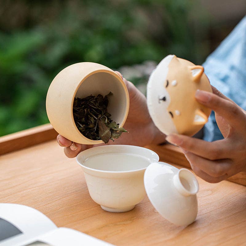 Gohobi （We cover U.S. import duties） – wholesale Food storage container – Gohobi Shiba Inu Dog Mini Portable Travel Tea Jar Stroage13