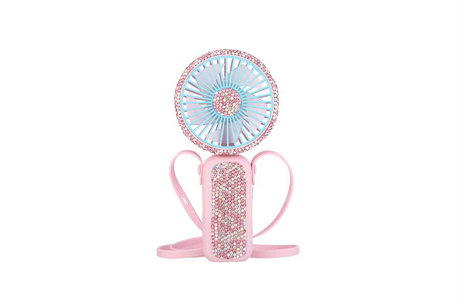Nima Accessories Inc - Wholesale Handheld Electric Fan - Ladies  Rhinestone With Strap Hand Held Fan  0