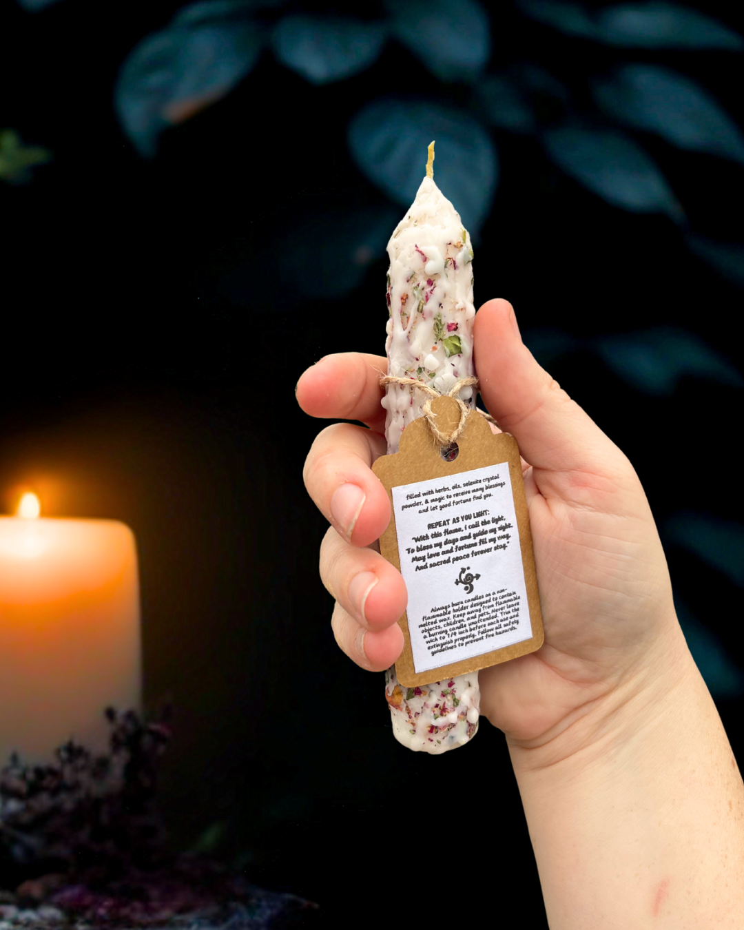 Beauty and the Moon - Vente Bougies/bougeoirs coniques - Bougie de Bénédictions | Bougie Rituel Ointe | Bougie Habillée4