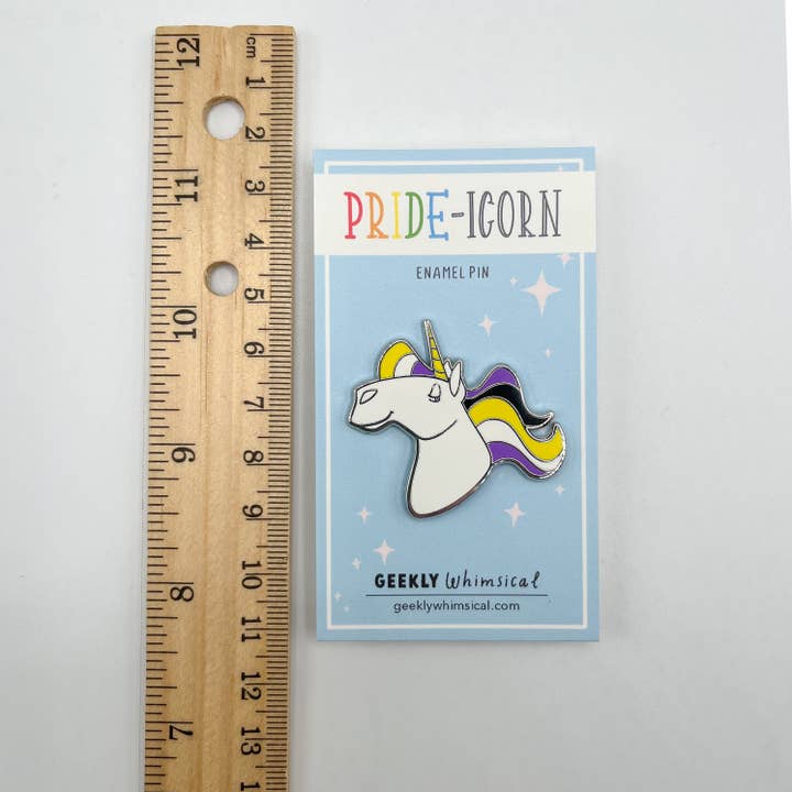 Geekly Whimsical - Wholesale Lapel Pin/Button - Pride-icorns! Pride Unicorn Enamel Pin - Nonbinary4