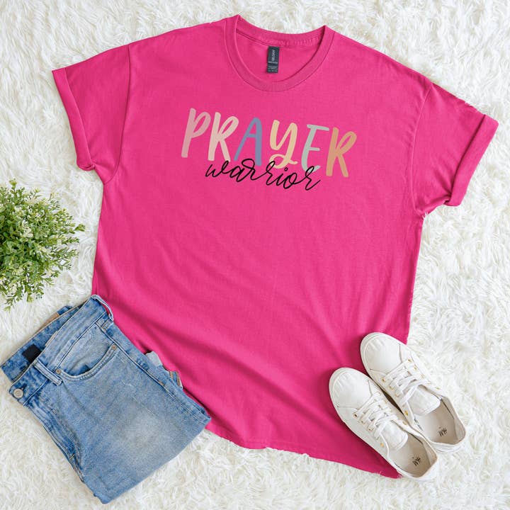 Prayer Warrior Christian T-Shirt – Faith-Based Inspirational Tee for wholesale by Pressed in Chaos