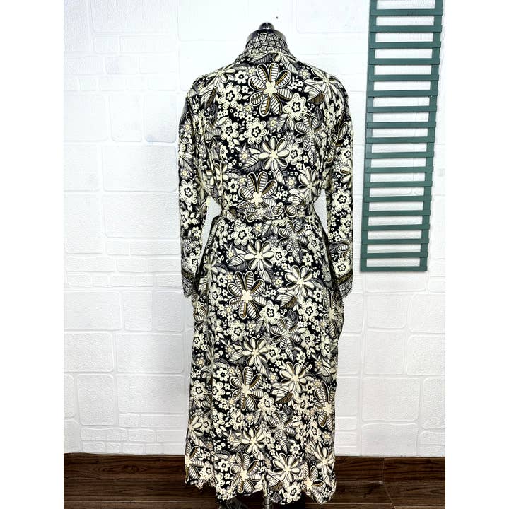 The Eastern Loom - Wholesale Kimono - Women's - Bohemian New Silk Sari Kimono Women Regal House Beach Robe