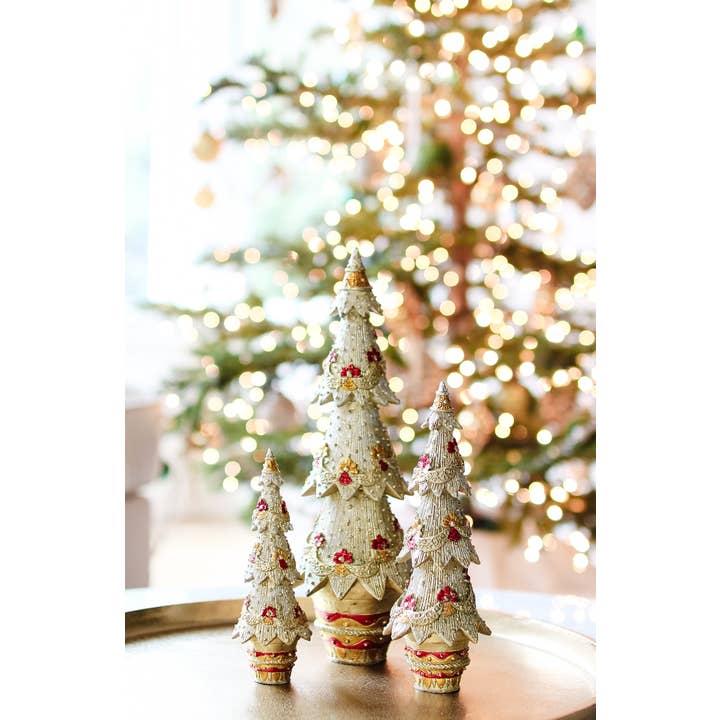 Floral Swirly Garland Neo Tree (Gold/Red) for wholesale by Dekorasyon Gifts Decor