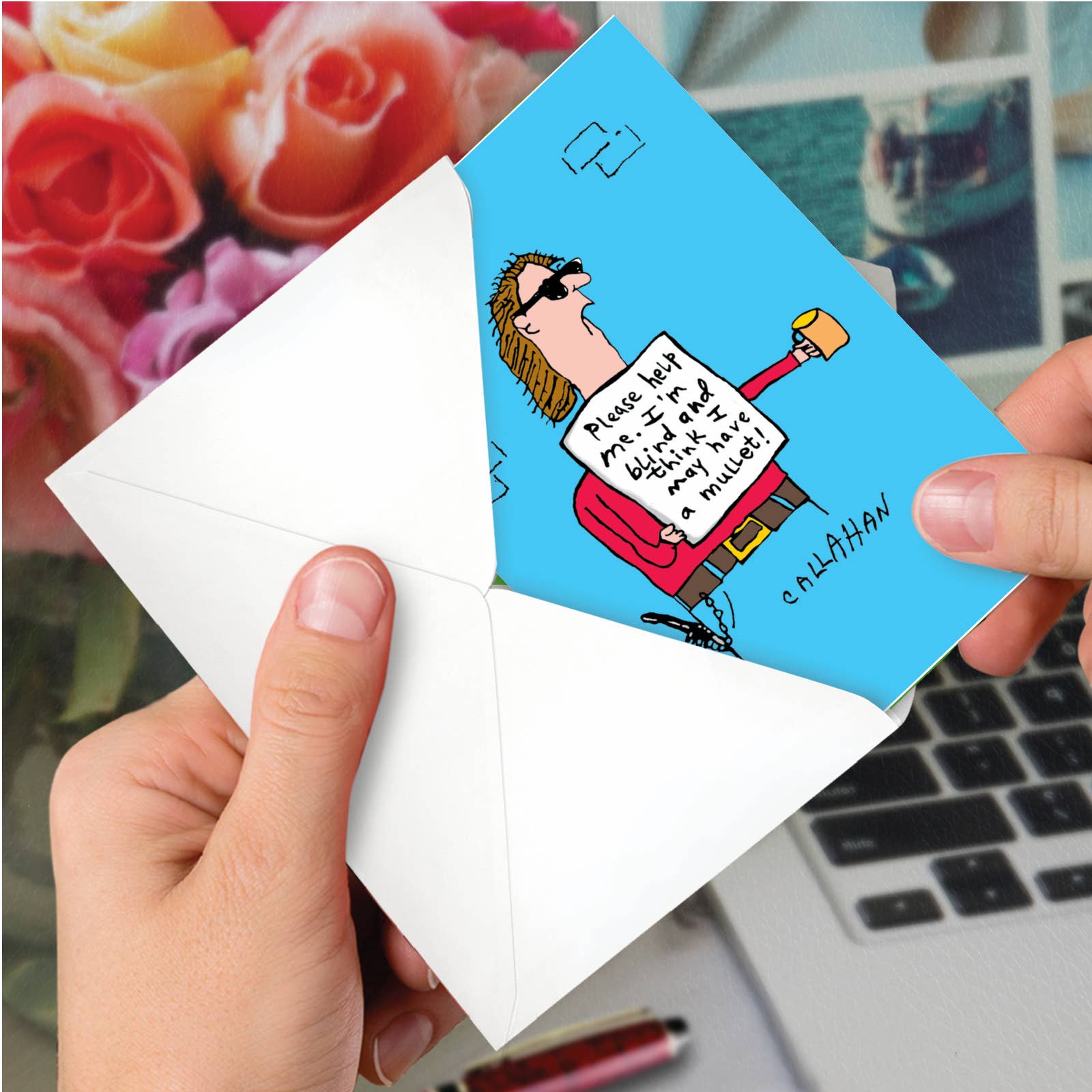 NobleWorks - Venta al por mayor Tarjetas de felicitación - NobleWorks - J Callahan's Blind Mullet - Tarjeta para todas las ocasiones3