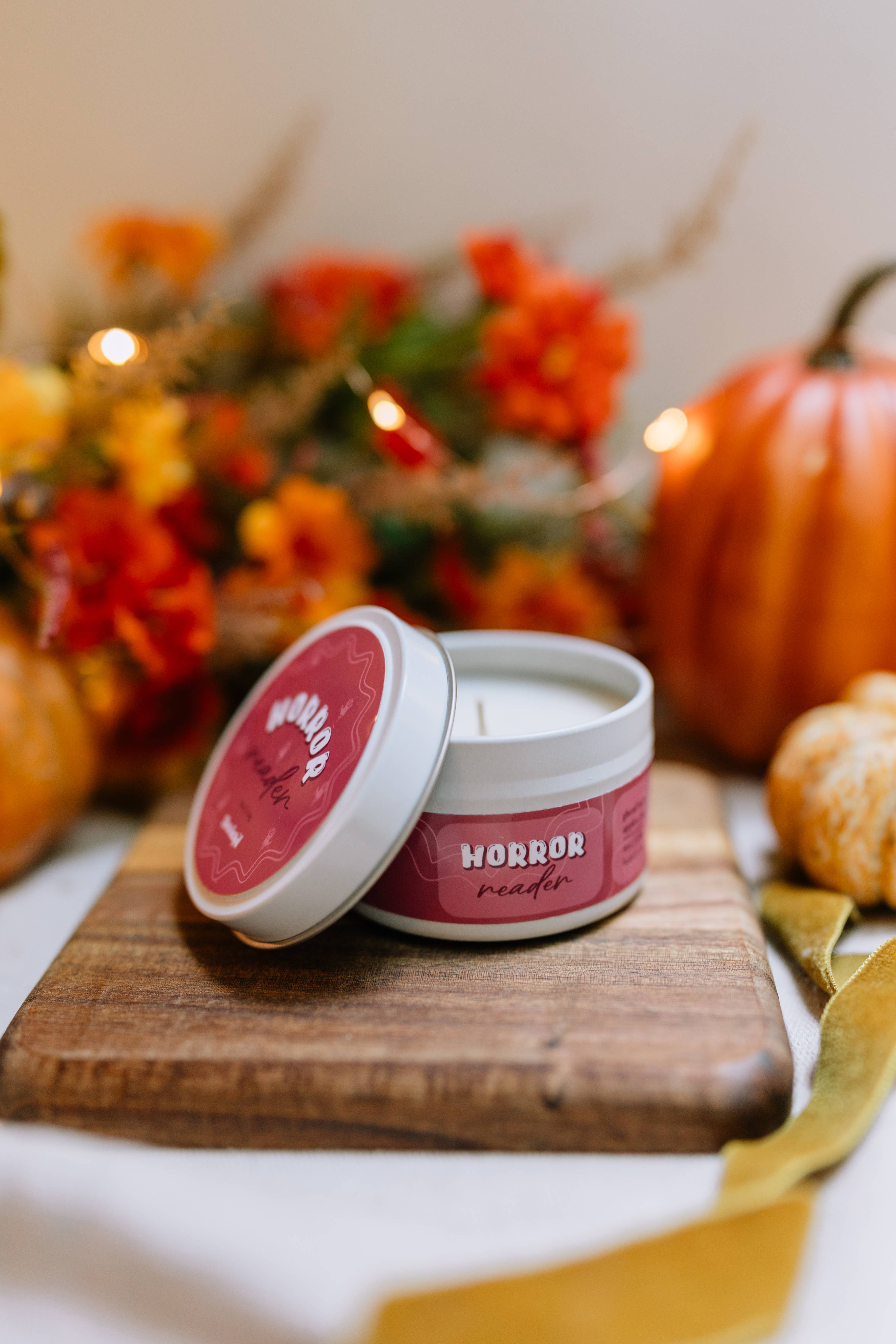 Bewick'd Studio - Wholesale Travel Candles - Horror Reader 4oz Candle - Bookish-Inspired Luxury Scented1