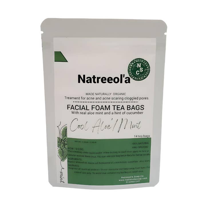 sachets de thé en mousse pour le visage Cool Aloe Mint pour la vente par Natreeol'a Soap Company