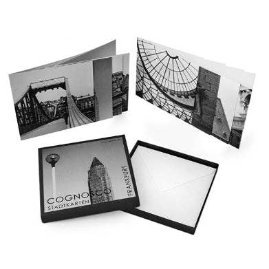Frankfurt folding card box - set with 8 double cards and envelopes in a beautiful gift box. for wholesale by COGNOSCO