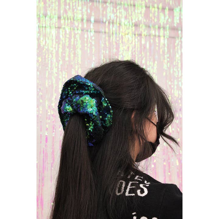 Isolated Heroes - Vendita all'ingrosso Scrunchie - Donna - Elastico a sirena con paillettes Zero Waste di grandi dimensioni