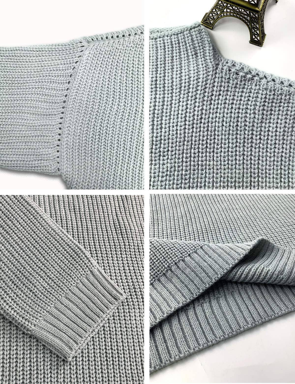 Chicto – Großhandel Strickpullover – Damen – Damen Oversized Pullover Fledermausärmel Stehkragen Jumper Oberteile26