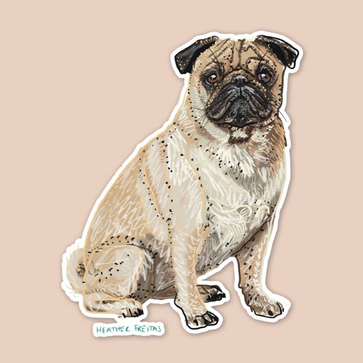 Heather Freitas - Wholesale Sticker - Pug Sticker5
