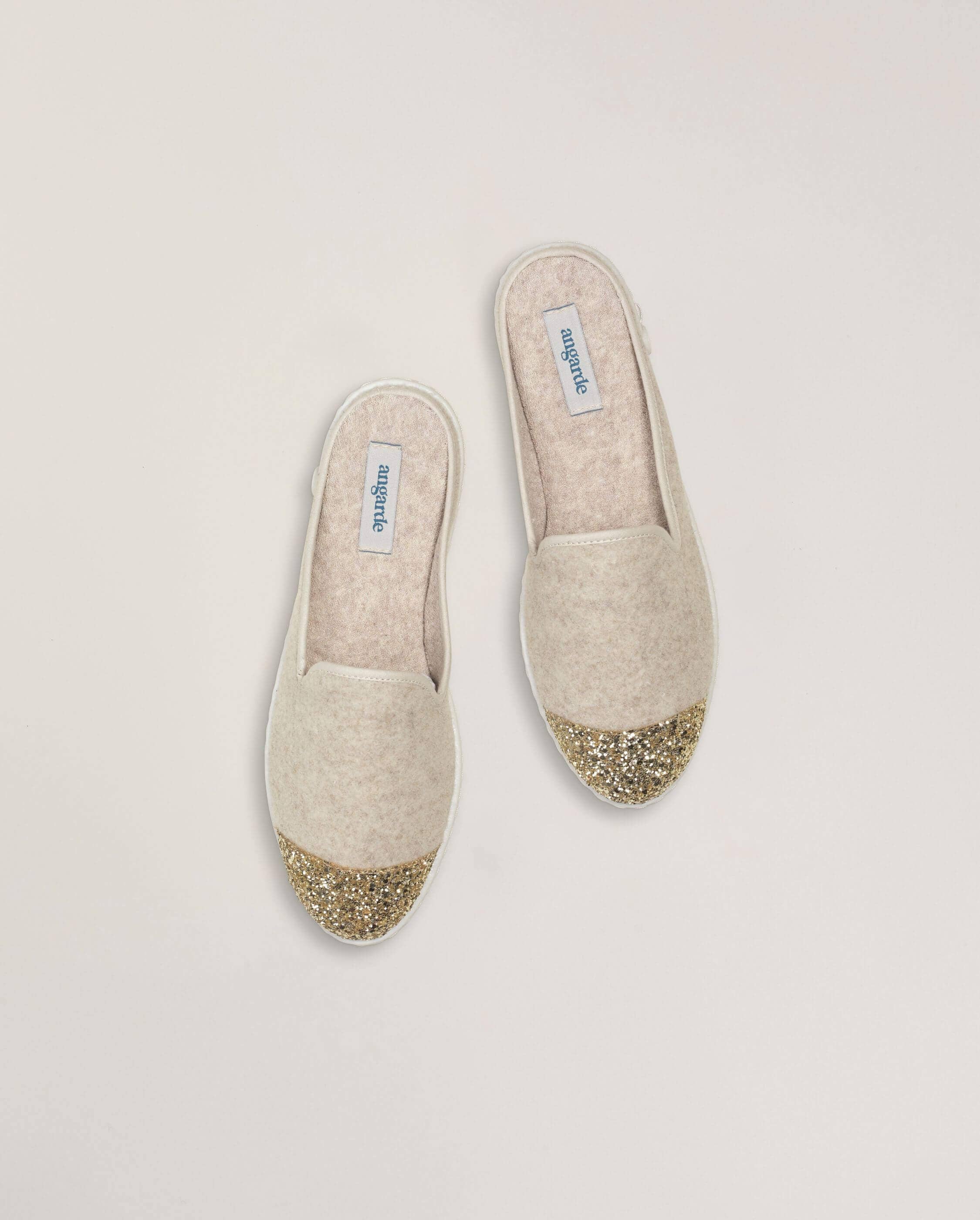 Angarde - Wholesale Mules - Women's - Women's wool mule, beige sequins3