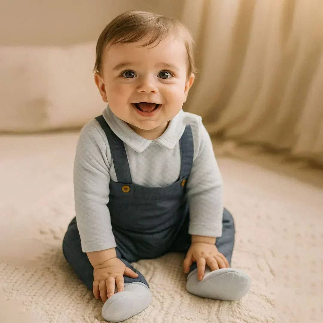 Pim-Pam-Pum – Großhandel Bekleidungsset – Baby – Erstes Mini-Denim-Outfit Blau2